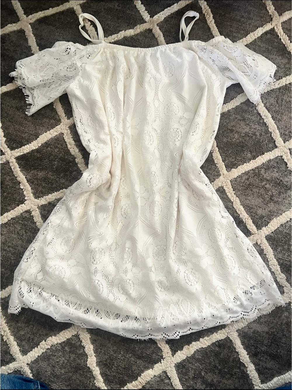White Lace Off-Shoulder Dress